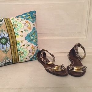 Tori Burch Snake Skin Sandals